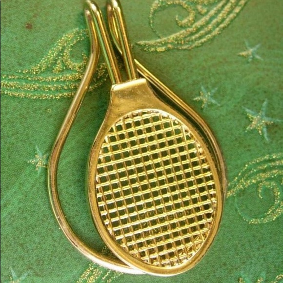 Universal Tennis Racket Tie Clip Vintage Money Clip - Picture 2 of 8